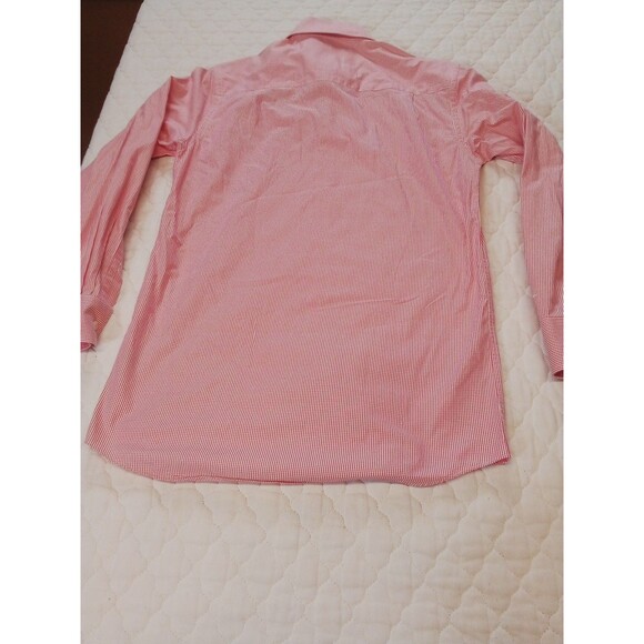 Men's Tattersall London Red Button Down Long Sleeve Shirt Size 15 (32/33) - Picture 10 of 14